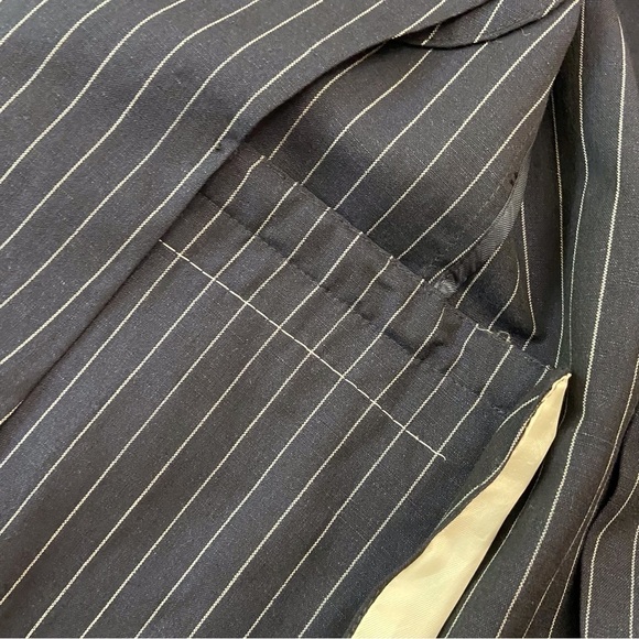 BROOKS brothers 346 blazer Regent fit size 43R wool linen lightweight blue ecru - Picture 8 of 16